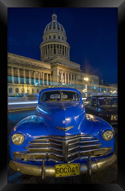 Cuba By Night Framed Print by Spencer Burrows