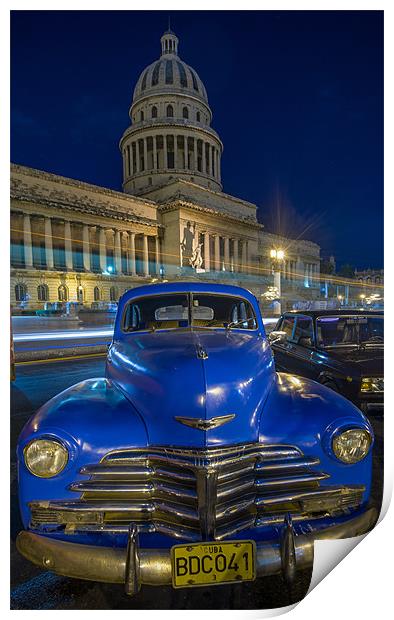Cuba By Night Print by Spencer Burrows