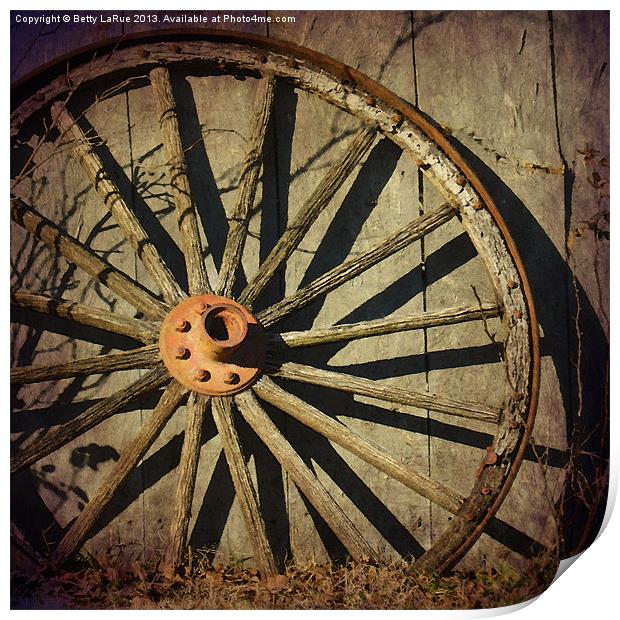 Old West Wagon Wheel Print by Betty LaRue