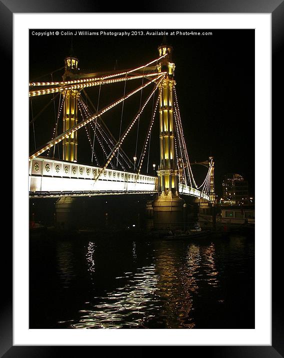 Albert Bridge, River Thames, London Framed Mounted Print by Colin Williams Photography