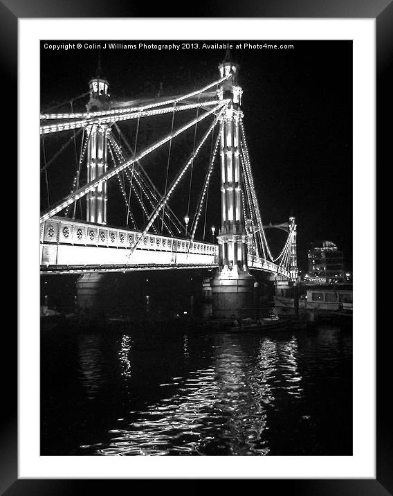 Albert Bridge, River Thames, London Framed Mounted Print by Colin Williams Photography