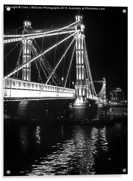 Albert Bridge, River Thames, London Acrylic by Colin Williams Photography