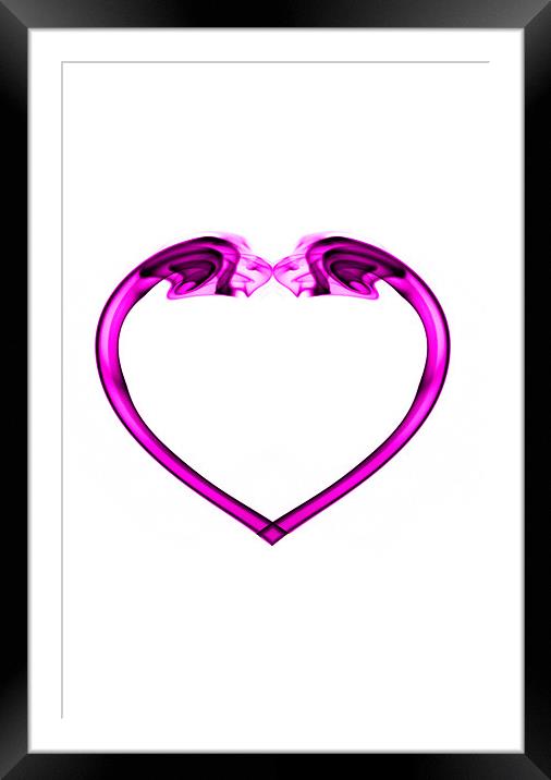 Pink heart on white Framed Mounted Print by Steve Purnell