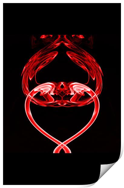 Red heart reflections Print by Steve Purnell