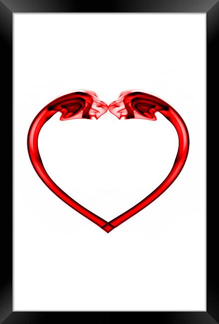 Red heart on white Framed Print by Steve Purnell