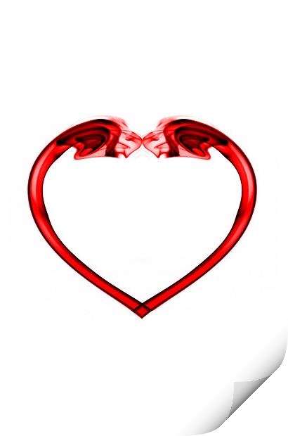 Red heart on white Print by Steve Purnell