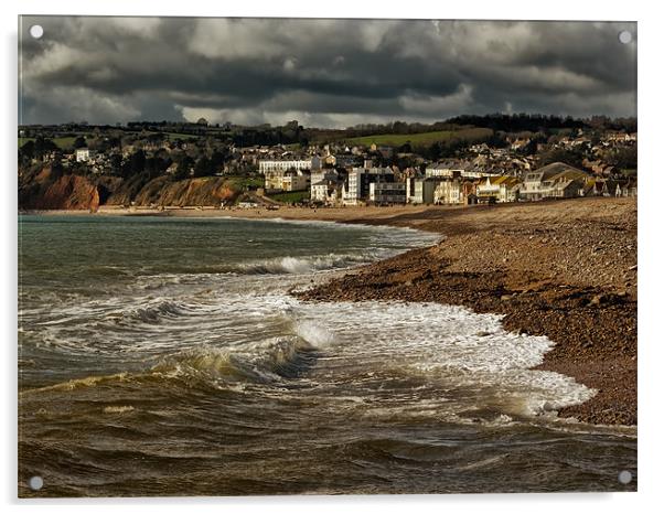 Stormy Skies over Axmouth Acrylic by Jay Lethbridge