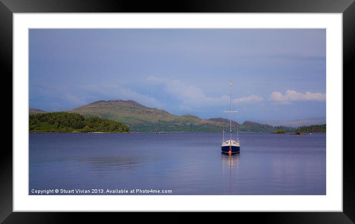 Boat on Loch Lomond Framed Mounted Print by Stuart Vivian