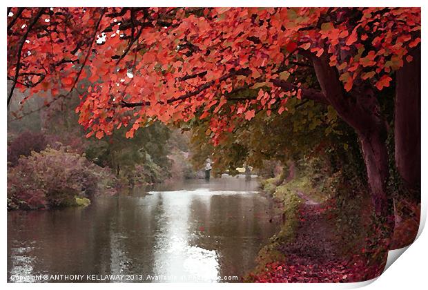 ITCHEN NAVIGATION AUTUMN OILS Print by Anthony Kellaway