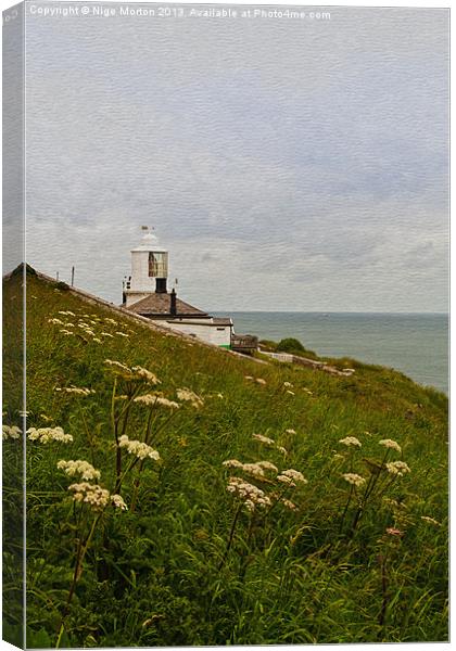 Whitby Lighthouse Canvas Print by Nige Morton