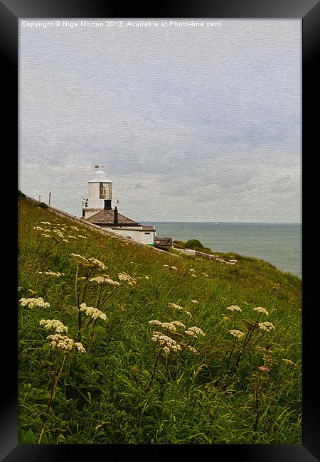 Whitby Lighthouse Framed Print by Nige Morton