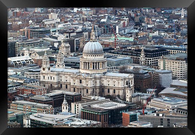 St Pauls Cathedral seen from The Shard Framed Print by Steve Hughes