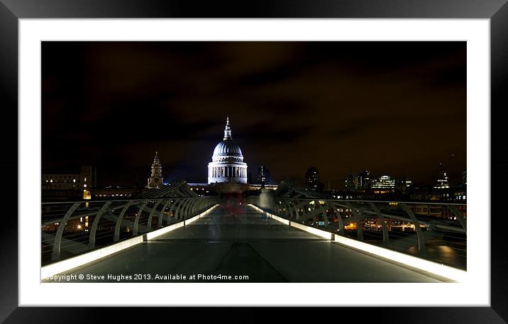 St Pauls from the Millennium Bridge Framed Mounted Print by Steve Hughes