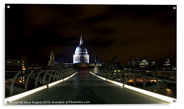 St Pauls from the Millennium Bridge Acrylic by Steve Hughes