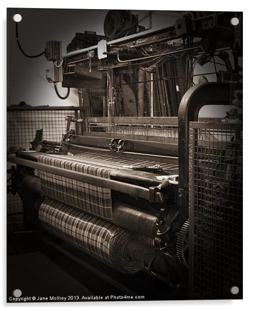 Weaving Scottish Tartan Acrylic by Jane McIlroy