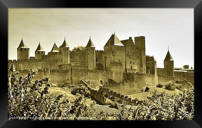 Fortified City of Carcassonne Framed Print by Paul Boyce