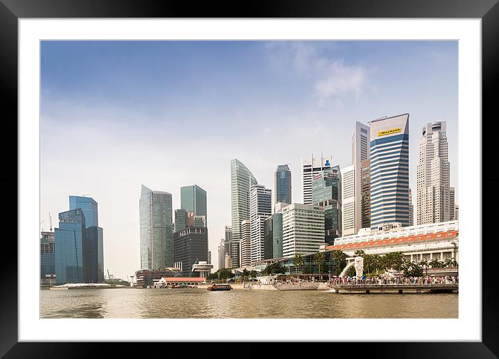 Singapore Skyline Framed Mounted Print by Stephen Mole