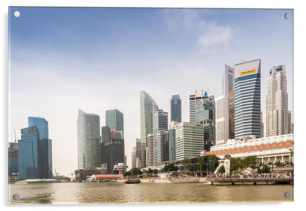 Singapore Skyline Acrylic by Stephen Mole