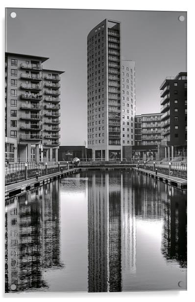 Clarence Dock Leeds Acrylic by Matthew Burniston