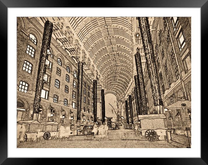 Hays Galleria London Sketch Framed Mounted Print by David Pyatt