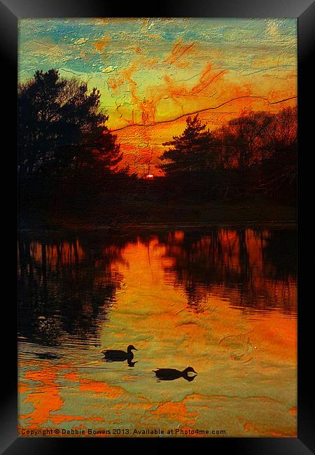 Sunset at Hatchet Pond Framed Print by Lady Debra Bowers L.R.P.S