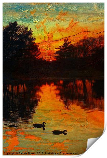 Sunset at Hatchet Pond Print by Lady Debra Bowers L.R.P.S