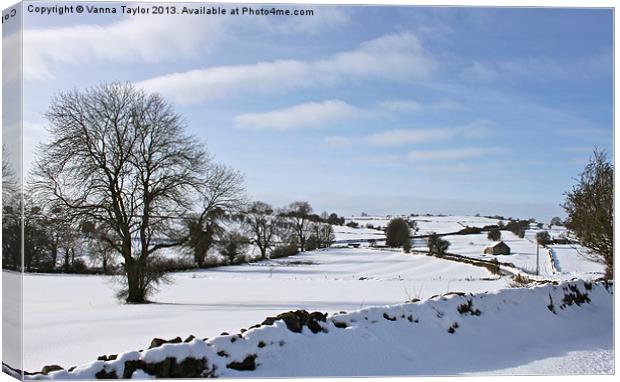 Derbyshire Winter Landscape Canvas Print by Vanna Taylor