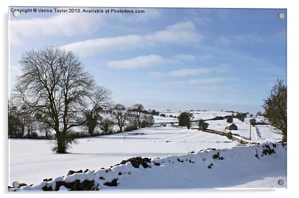 Derbyshire Winter Landscape Acrylic by Vanna Taylor
