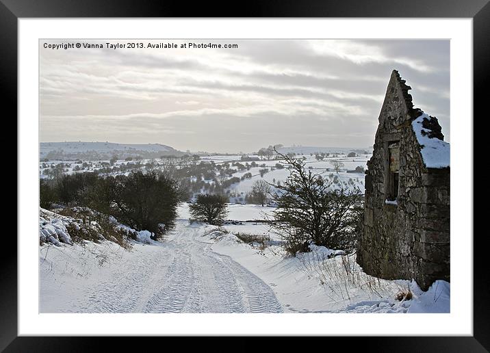 Snow Tracks Derbyshire Framed Mounted Print by Vanna Taylor