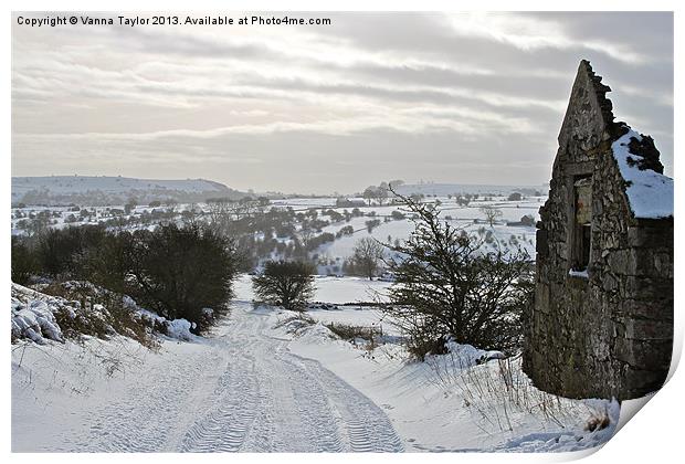 Snow Tracks Derbyshire Print by Vanna Taylor