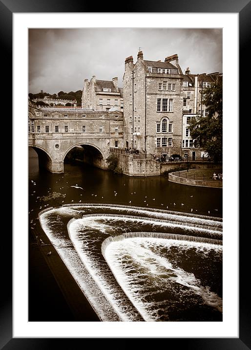 Pulteney Weir, Bath, England, UK Framed Mounted Print by Mark Llewellyn