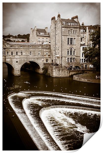 Pulteney Weir, Bath, England, UK Print by Mark Llewellyn