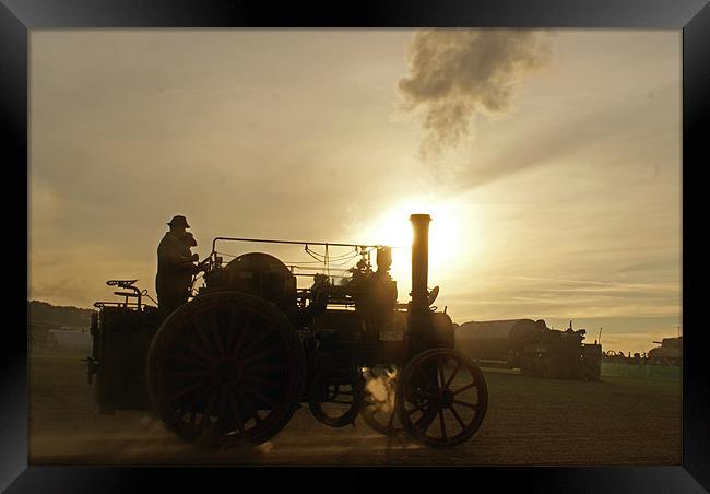 Sunset steam Framed Print by mim hancock