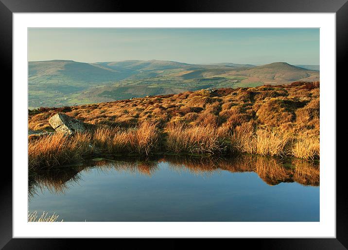 moorland mirage brecon beacons Framed Mounted Print by simon powell