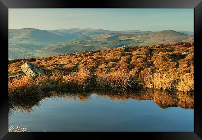 moorland mirage brecon beacons Framed Print by simon powell