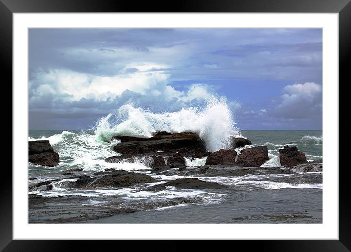 Waves Crashing Ashore Framed Mounted Print by james balzano, jr.