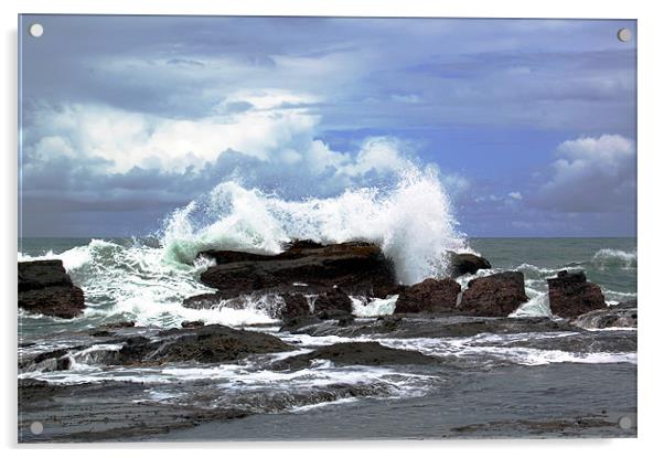 Waves Crashing Ashore Acrylic by james balzano, jr.