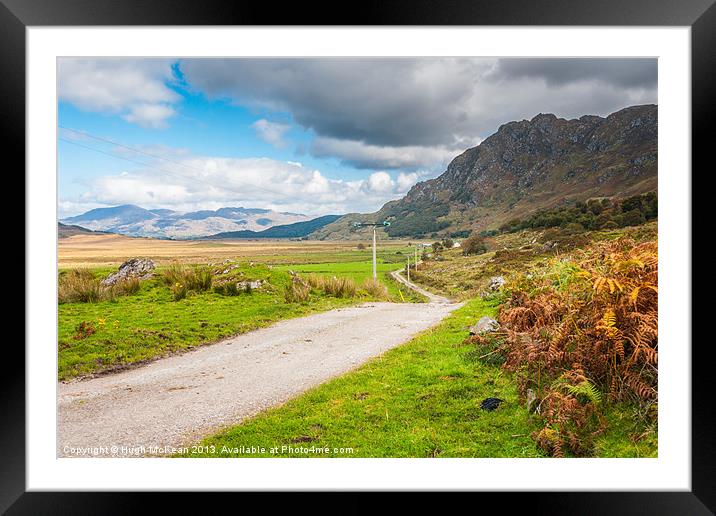 Landscape, Single track road, Kinloid to Loch Mora Framed Mounted Print by Hugh McKean
