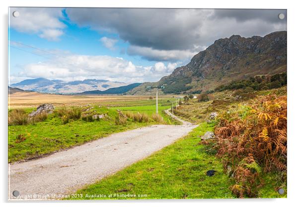 Landscape, Single track road, Kinloid to Loch Mora Acrylic by Hugh McKean