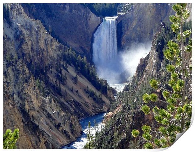 Upper Falls, Yellowstone Park, U.S.A. Print by Andy Gilfillan