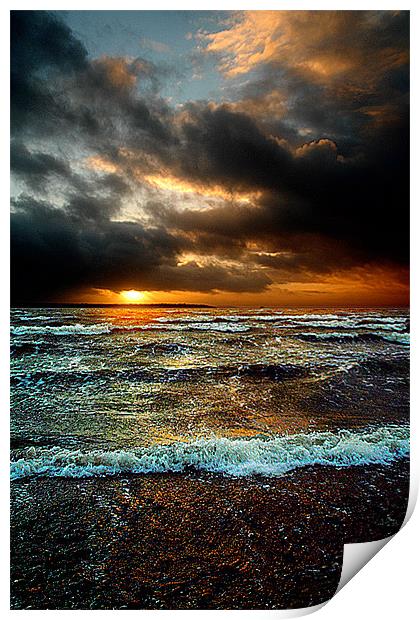 Sunset at Lee on the Solent Print by Rod Scott
