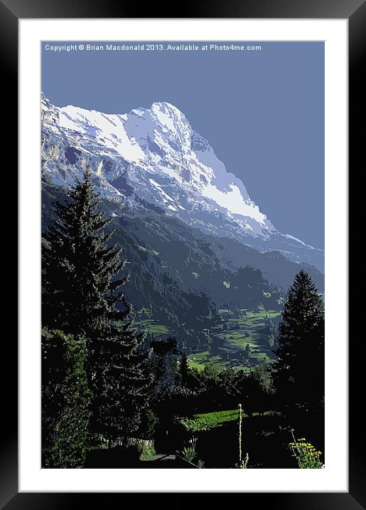 North Face Digital Art Framed Mounted Print by Brian Macdonald