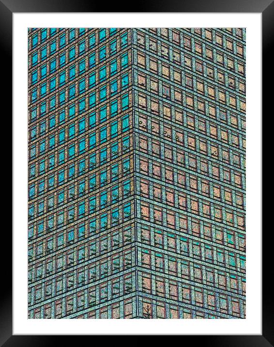 Canary Wharf London Art Framed Mounted Print by David Pyatt