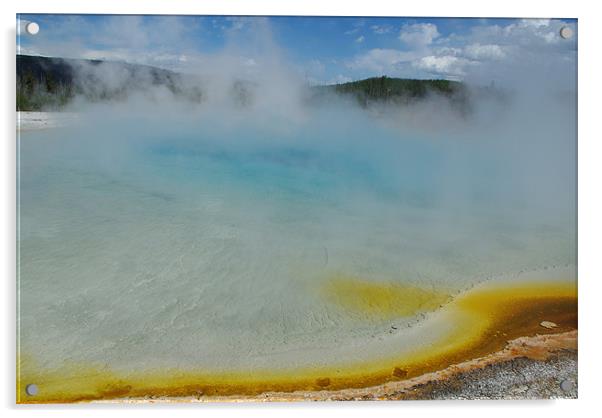 Multicoloured hot pool,Yellowstone Acrylic by Claudio Del Luongo