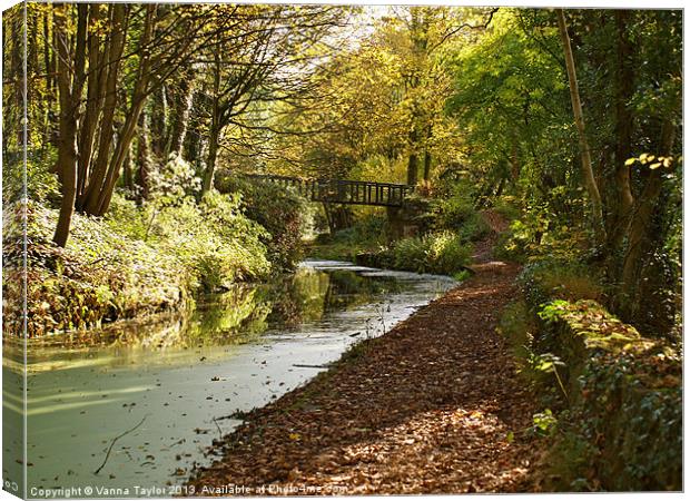 Cromford Canal, Derbyshire Canvas Print by Vanna Taylor