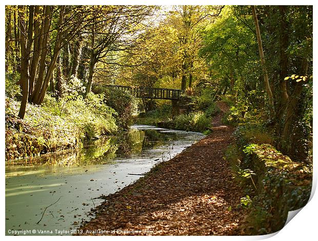 Cromford Canal, Derbyshire Print by Vanna Taylor