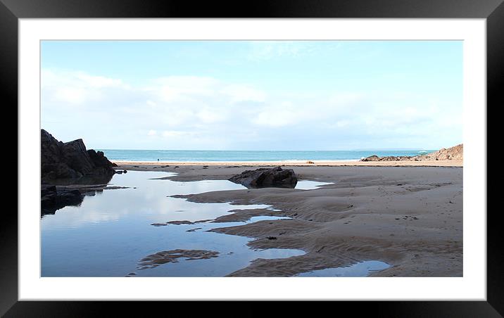 Plemont Beach Framed Mounted Print by Dom Cadiou
