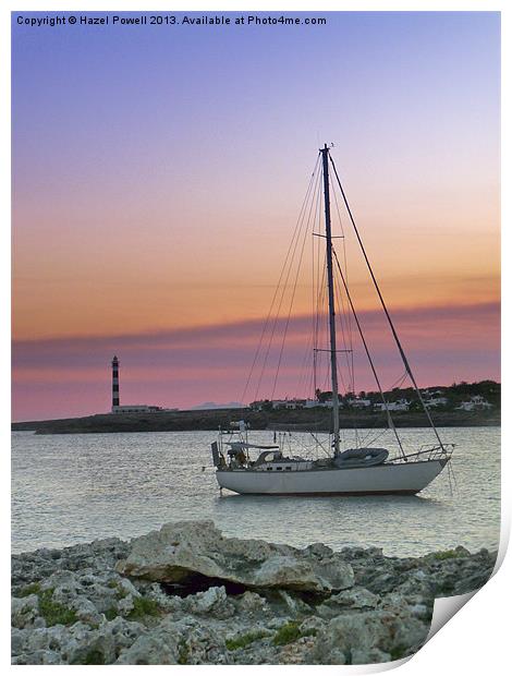 Cape dAtruix, Lighthouse, Menorca, Print by Hazel Powell