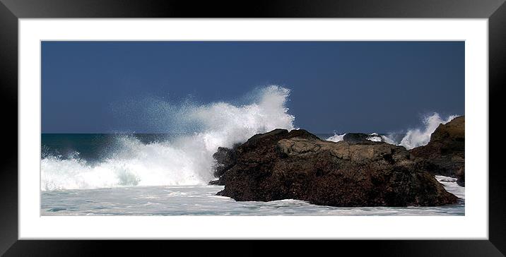 Surf on the Rocks  Framed Mounted Print by james balzano, jr.