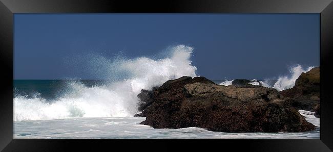 Surf on the Rocks  Framed Print by james balzano, jr.
